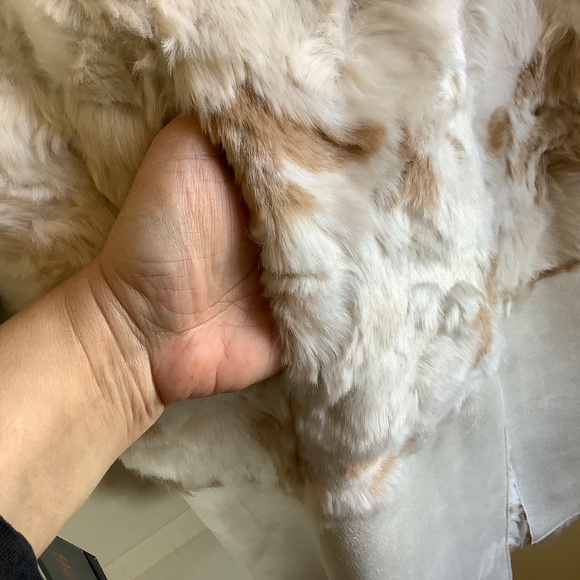 Adrienne Landau Reversible Faux Fur Shearling Coat Ivory Large - Picture 11 of 14